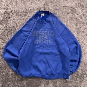 Russell Athletic Vintage Royal Blue Graphic Crewneck Sweatshirt Mens Large